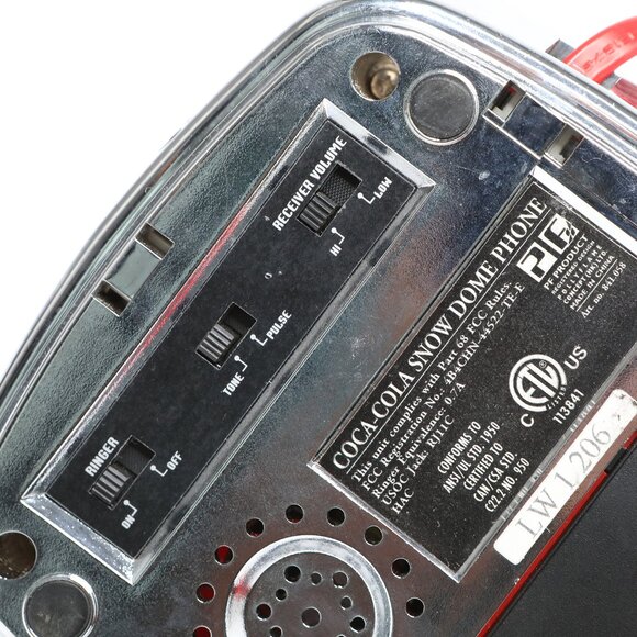 Vintage Coca Cola Snow Dome RED Coke Landline Telephone Push Button 2003 Desktop - Picture 7 of 9